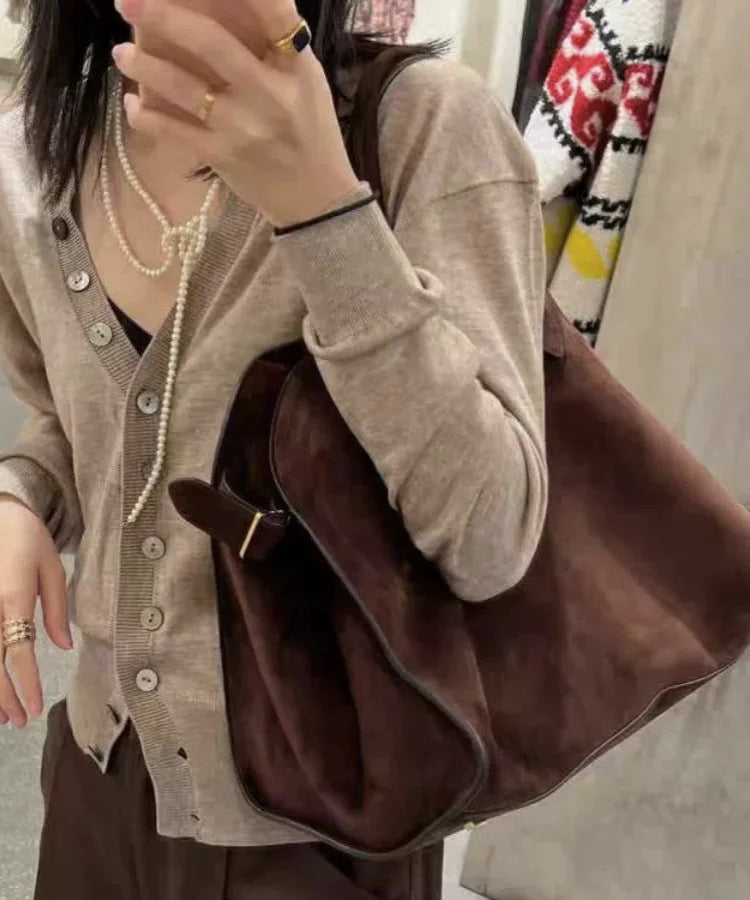 New Brown Large Capacity Capacity Handbag