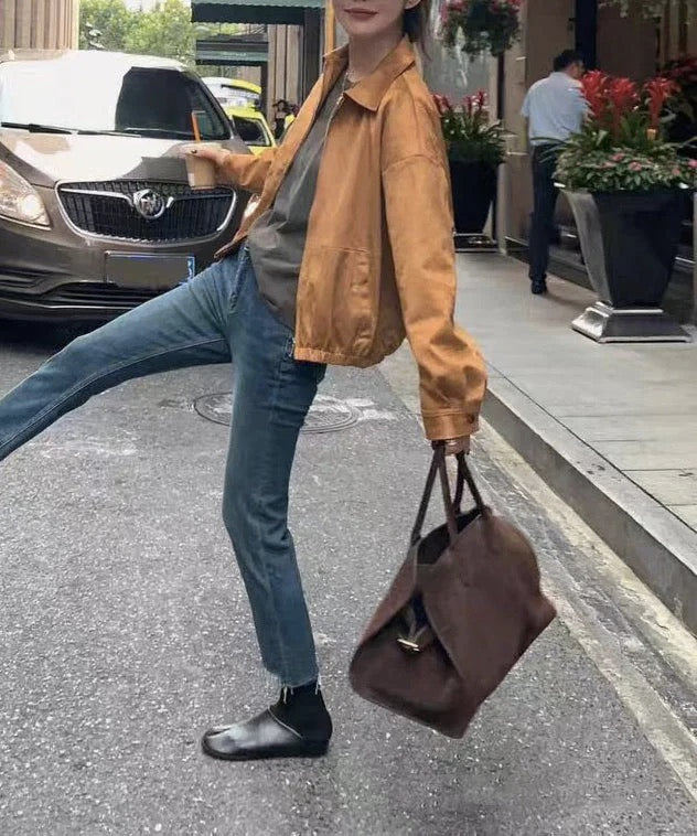 New Brown Large Capacity Capacity Handbag