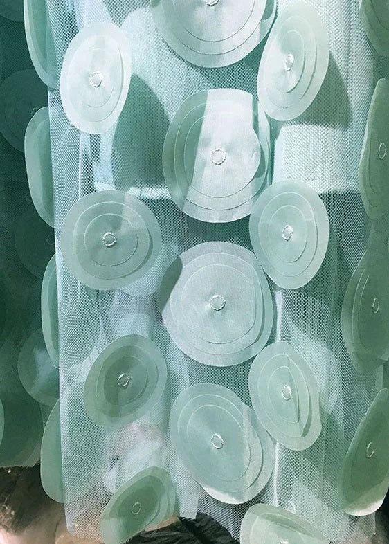 Chic Green High Waist Patchwork Dot Tulle Skirt Summer