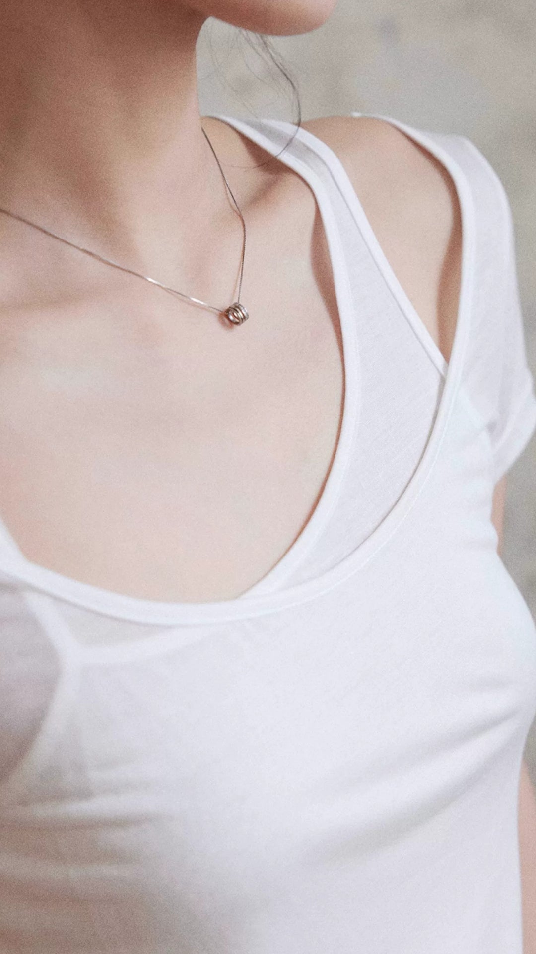 Minimalist White Asymmetric Cutout Short Sleeve T-shirt