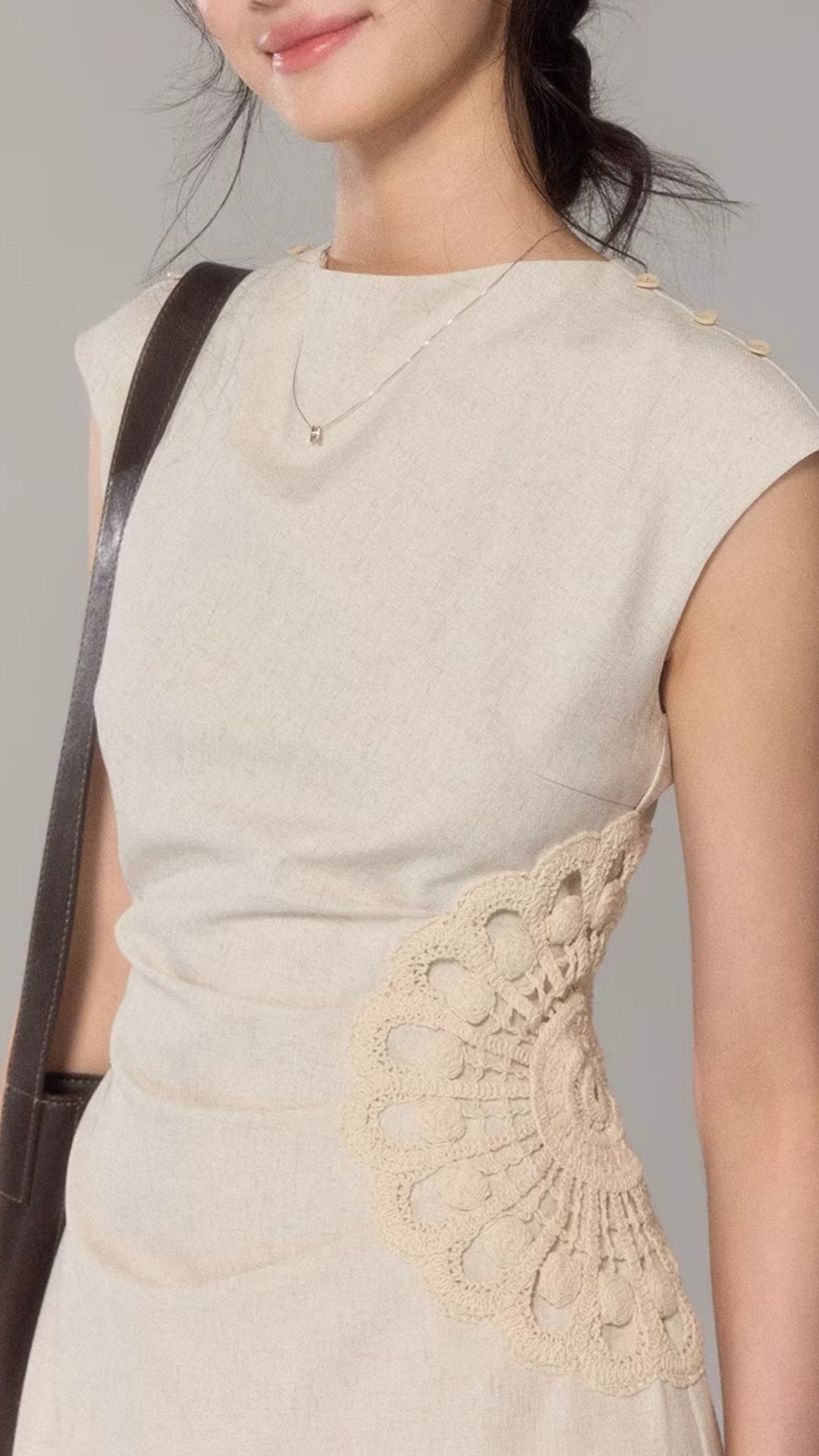 Plus Size Off-White Boat Neck Cap Sleeve Crochet Lace Waist Maxi Dress