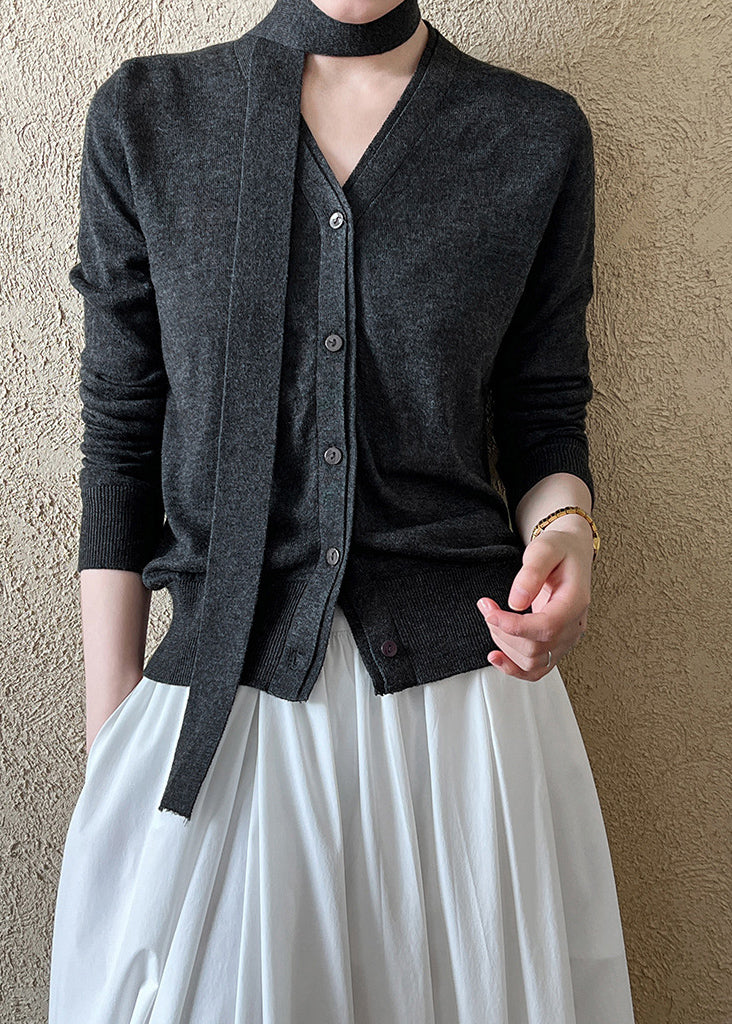 Beige Asymmetrical Patchwork Knit Top Fall