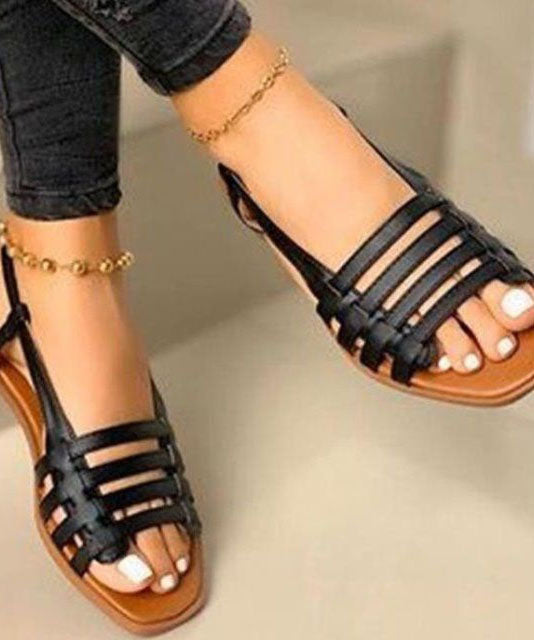 Gold Splicing Peep Toe Hollow Out Best Beach Sandals For Walking