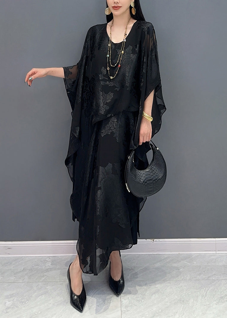 New Jacquard White Silk Maxi Dresses Summer