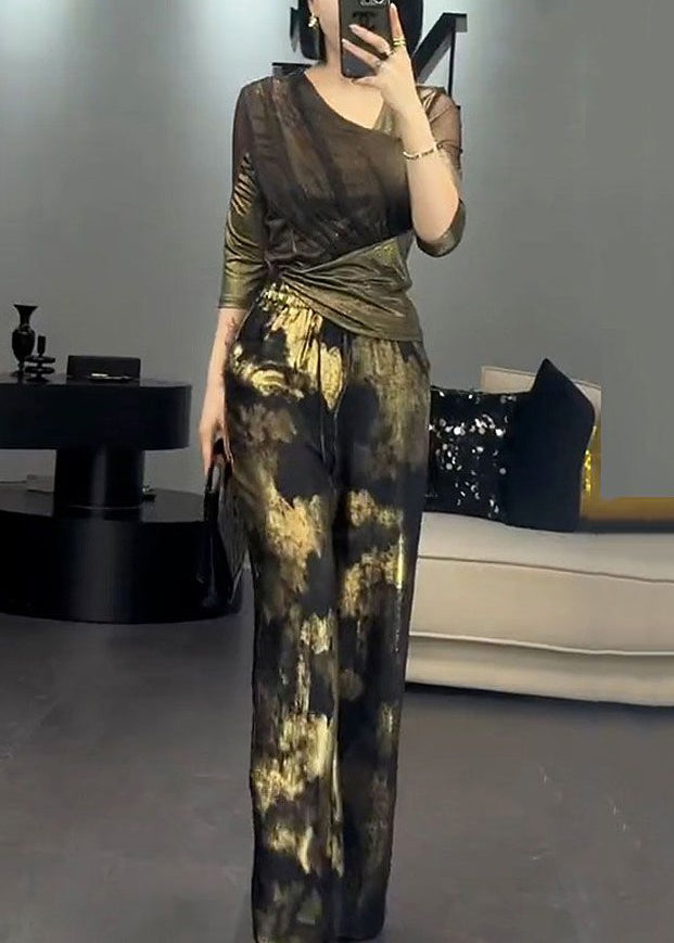 New Photo Color Pockets Tulle Patchwork Two Pieces Set Half Sleeve