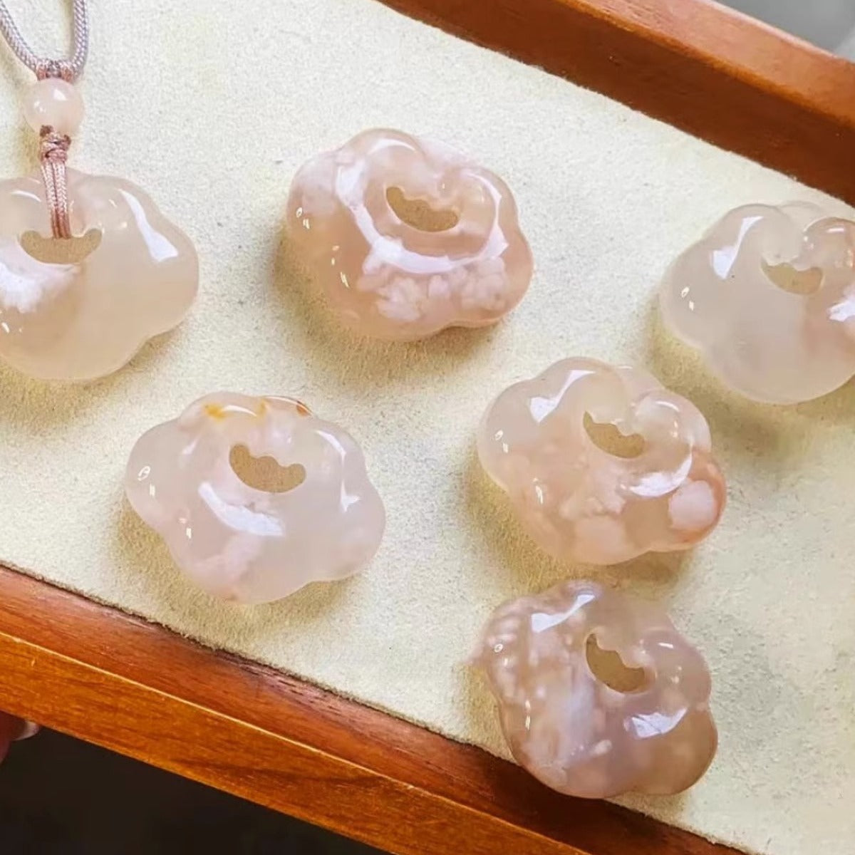 Natural Cherry Blossom Cloud Pendant Necklace