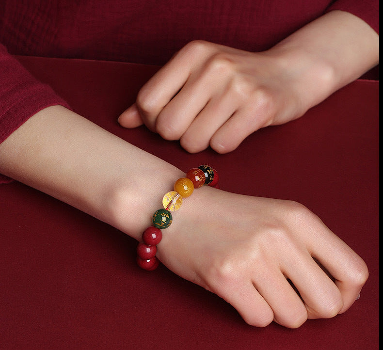 Golden Cinnabar Wealth & Luck Bracelet