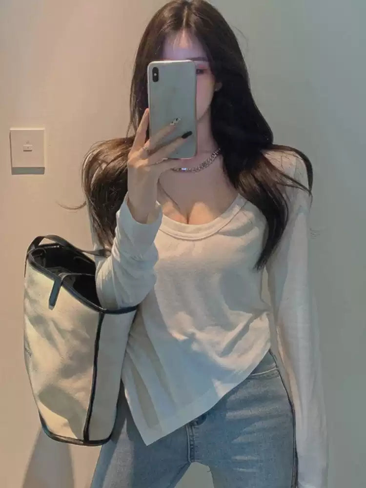 Fashion Grey Irregular Cotton Loose Top Summer
