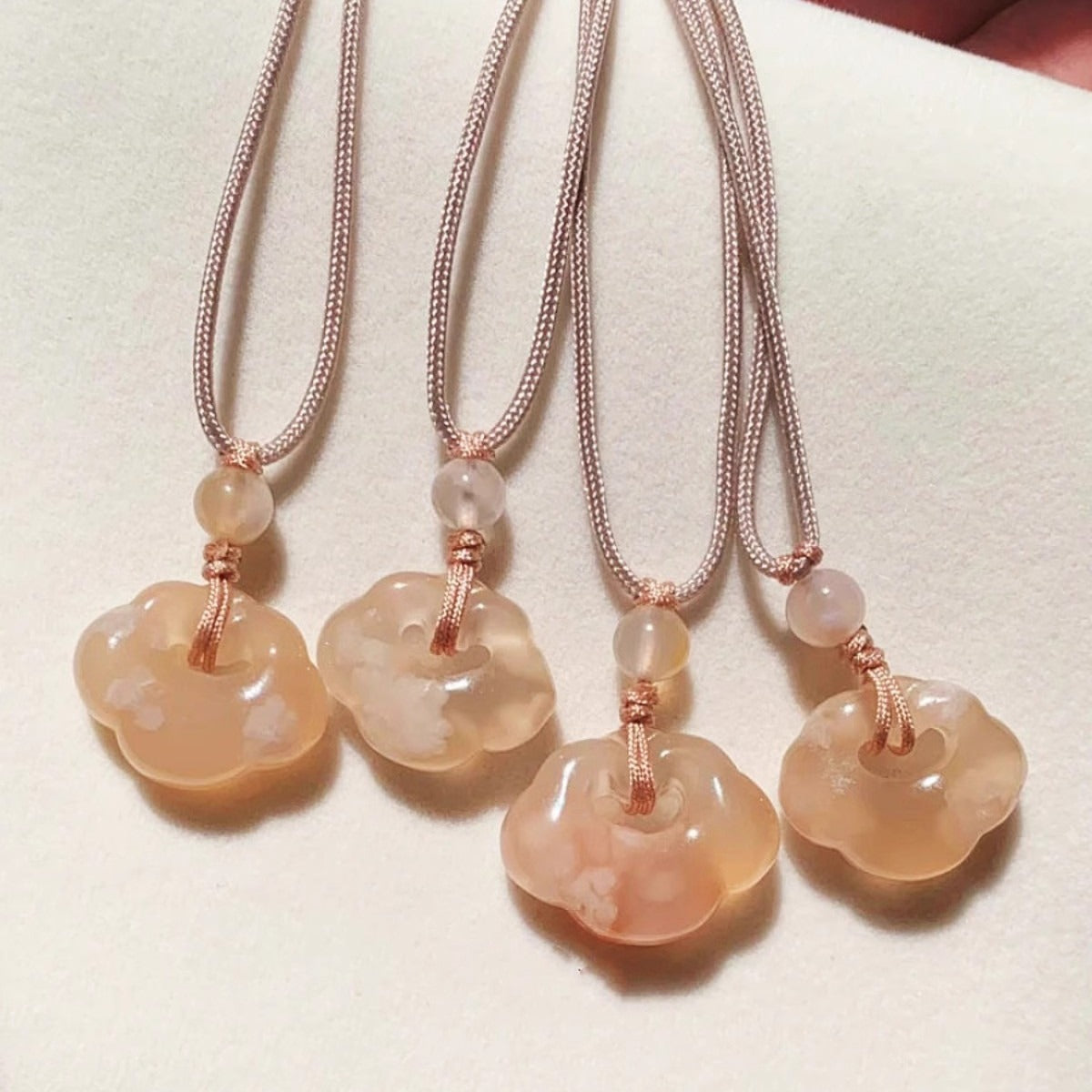 Natural Cherry Blossom Cloud Pendant Necklace