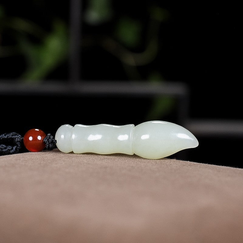 Natural Hetian Jade Pen Pendant Necklace