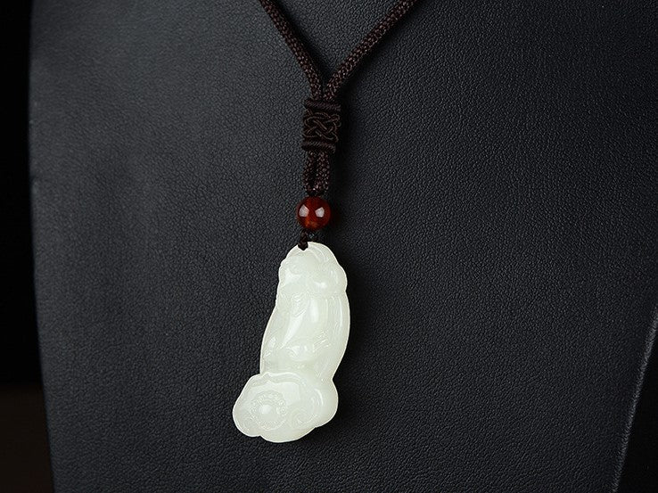 Exquisite Hetian Jade Pi Xiu Pendant Necklace