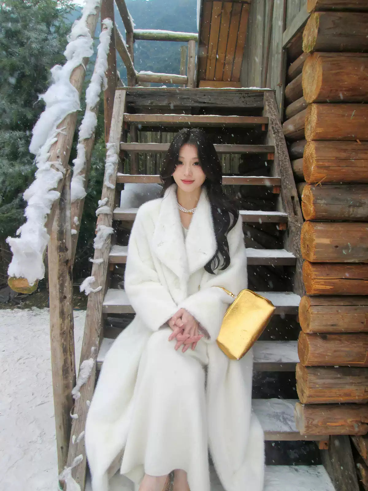 Casual Gray Notched Button Thick Faux Leather Long Coats Winter