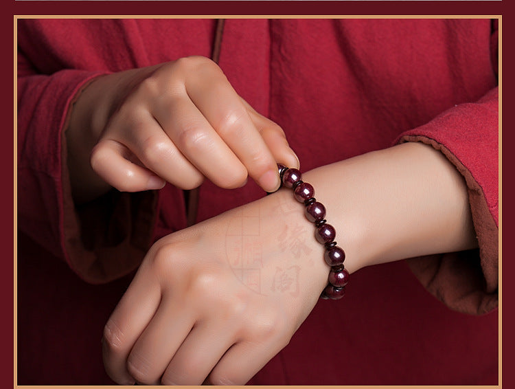 Elegant Cinnabar Women's Beaded Bracelet