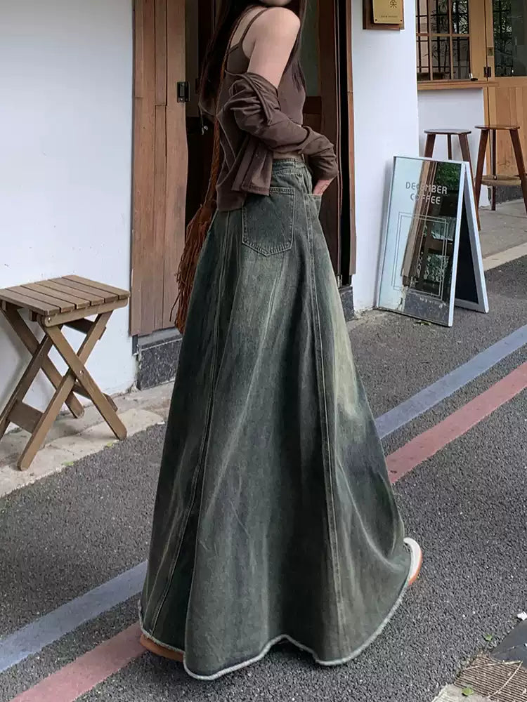 Modern Blue Original Design High Waist Denim Skirts Summer