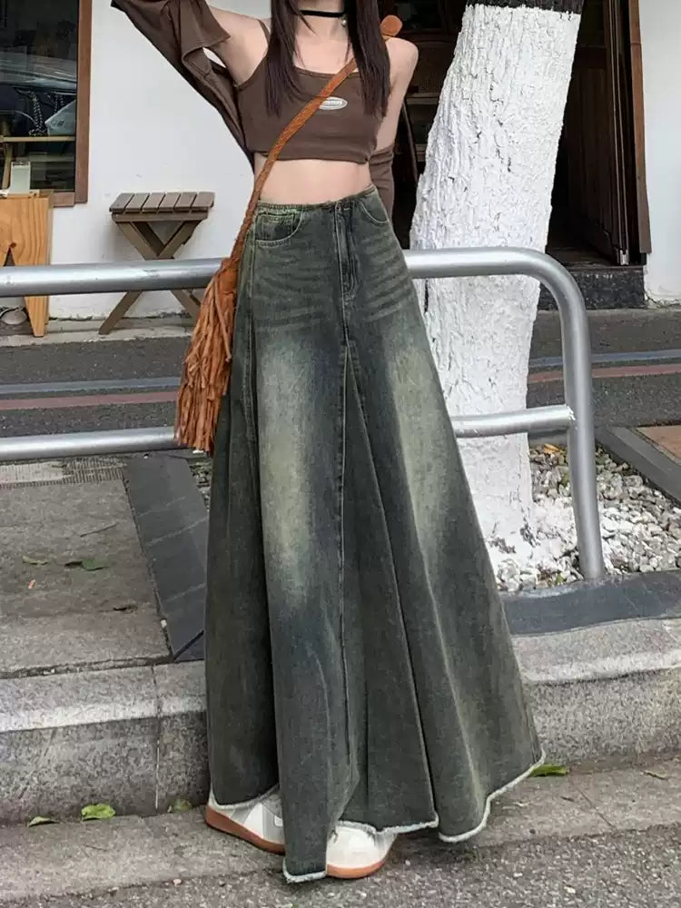 Modern Blue Original Design High Waist Denim Skirts Summer