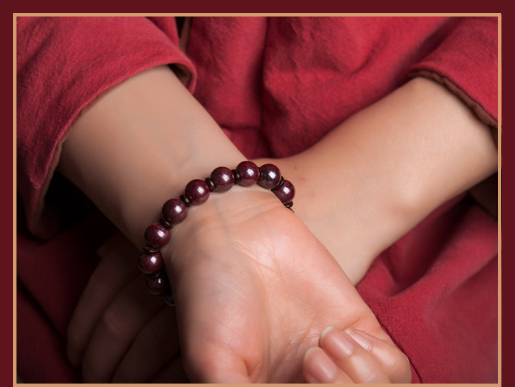 Elegant Cinnabar Women's Beaded Bracelet