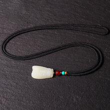 Authentic Hetian Jade Cicada Charm Necklace