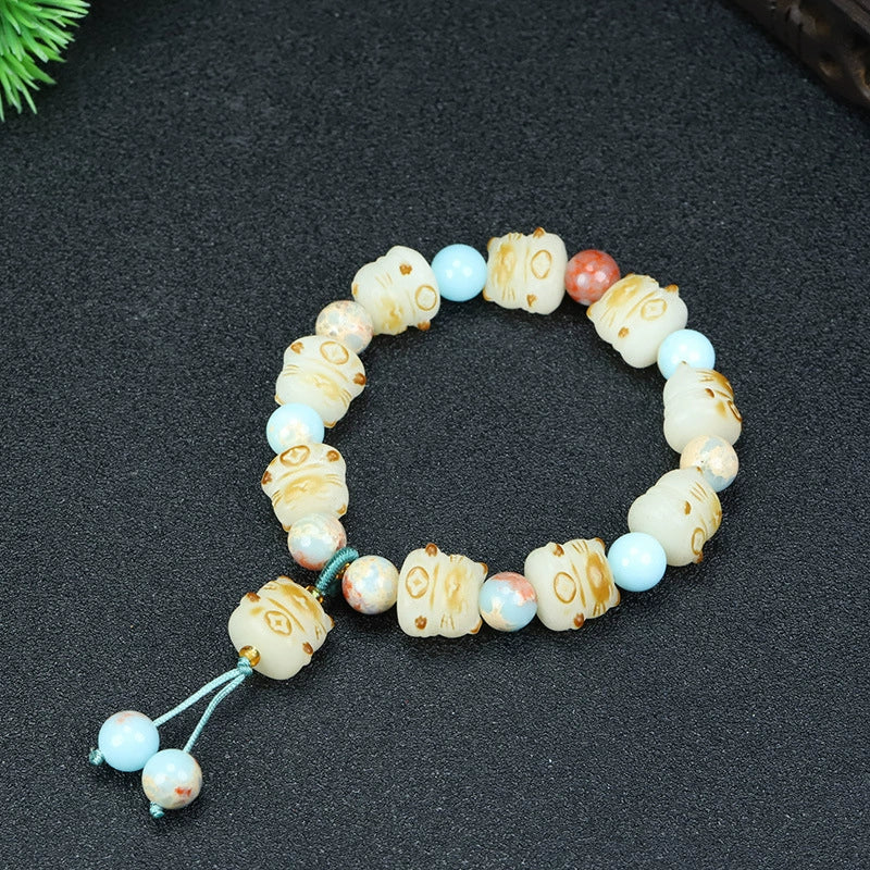 Adorable Cat Paw Bodhi Seed Beaded Bracelet for Women