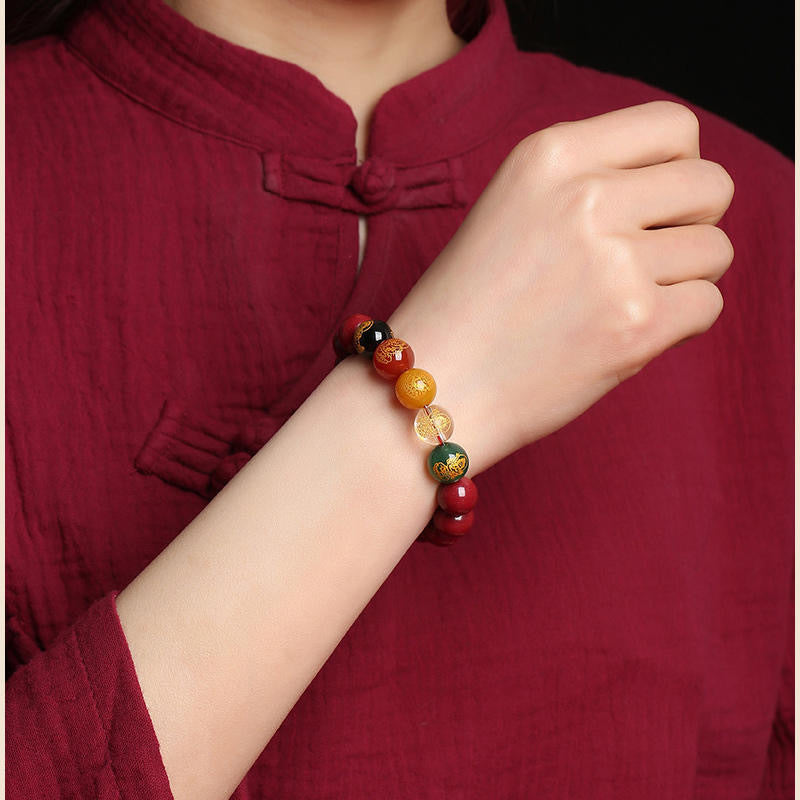 Golden Cinnabar Wealth & Luck Bracelet