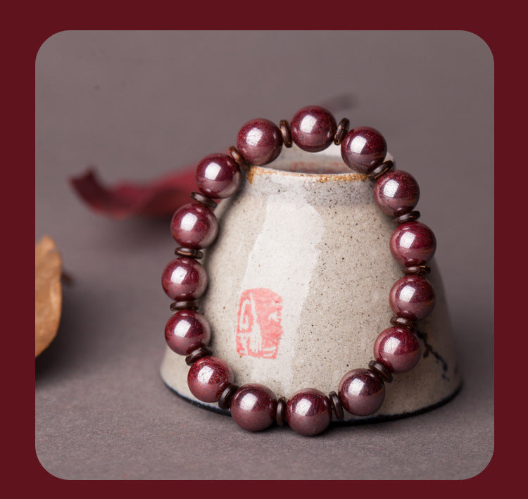 Elegant Cinnabar Women's Beaded Bracelet