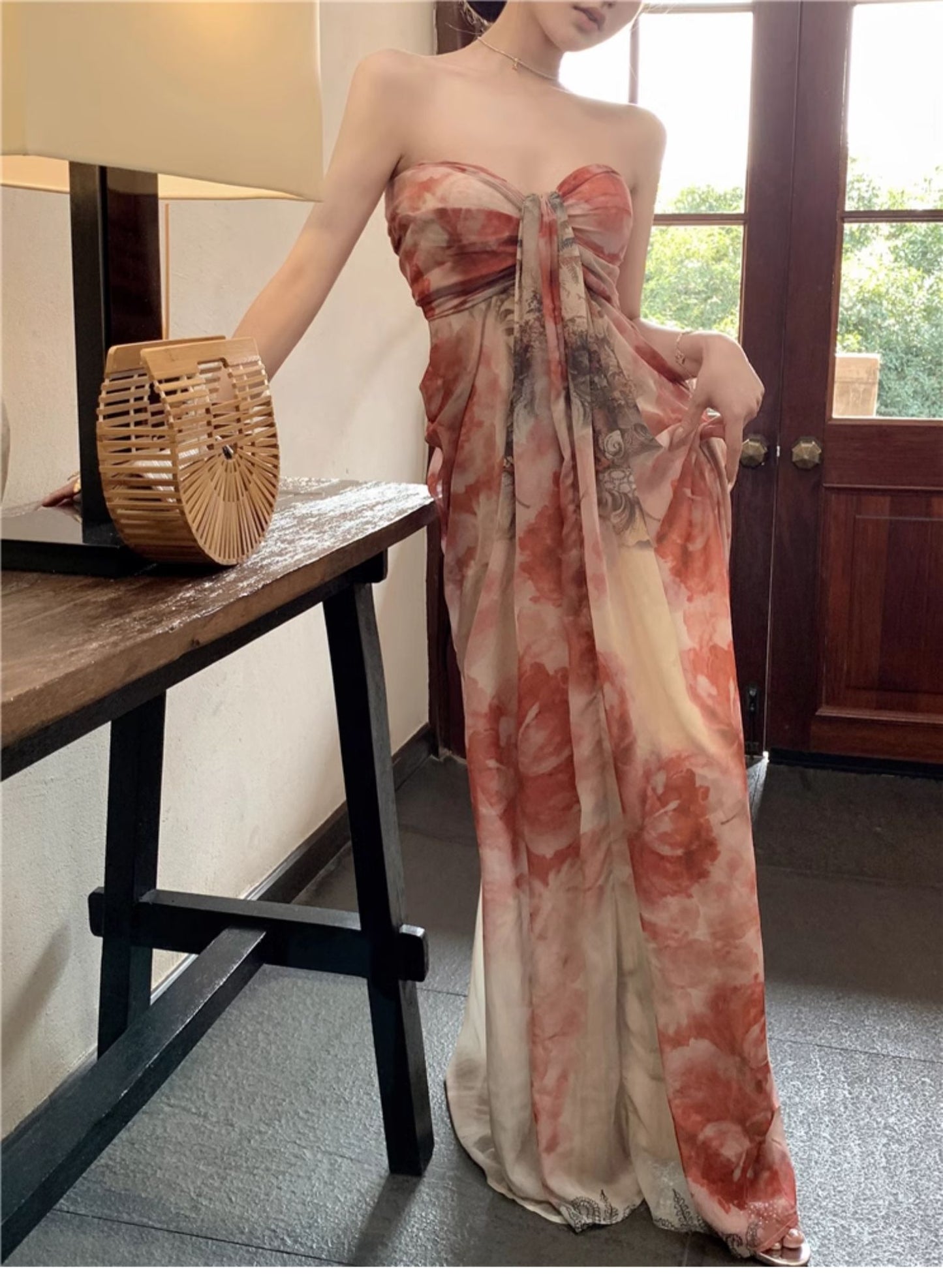 Chic Light Pink Asymmetrical Side Open Party Dress Sleeveless