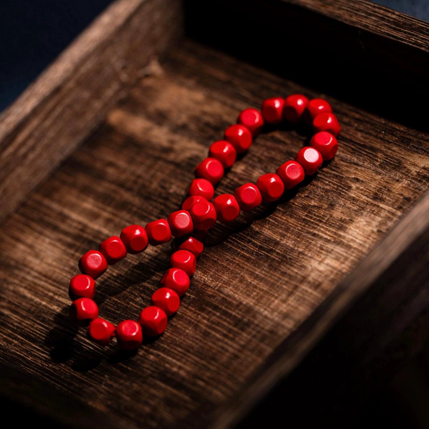 Unique Cube-Cut Natural Cinnabar Bracelet