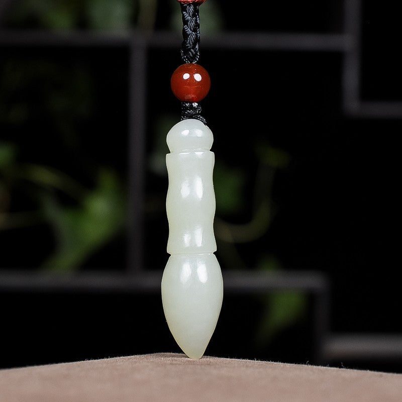 Natural Hetian Jade Pen Pendant Necklace
