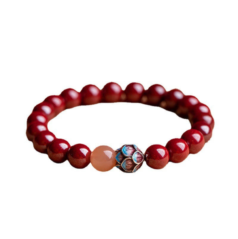 Natural Cinnabar Fashion Women's DIY Beaded Bracelet