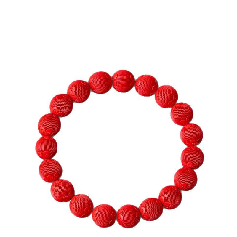 Velvet-Finish Natural Cinnabar Artisan Bracelet for Women