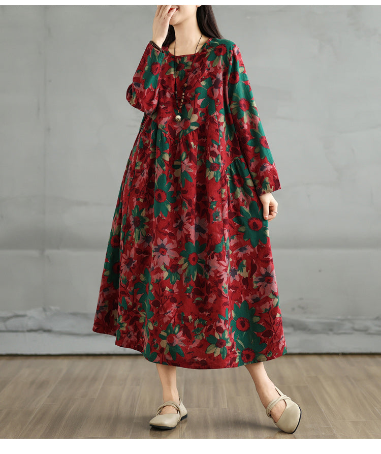 Mulberry Print Cotton Party Dress Exra Large Hem Sleeveless