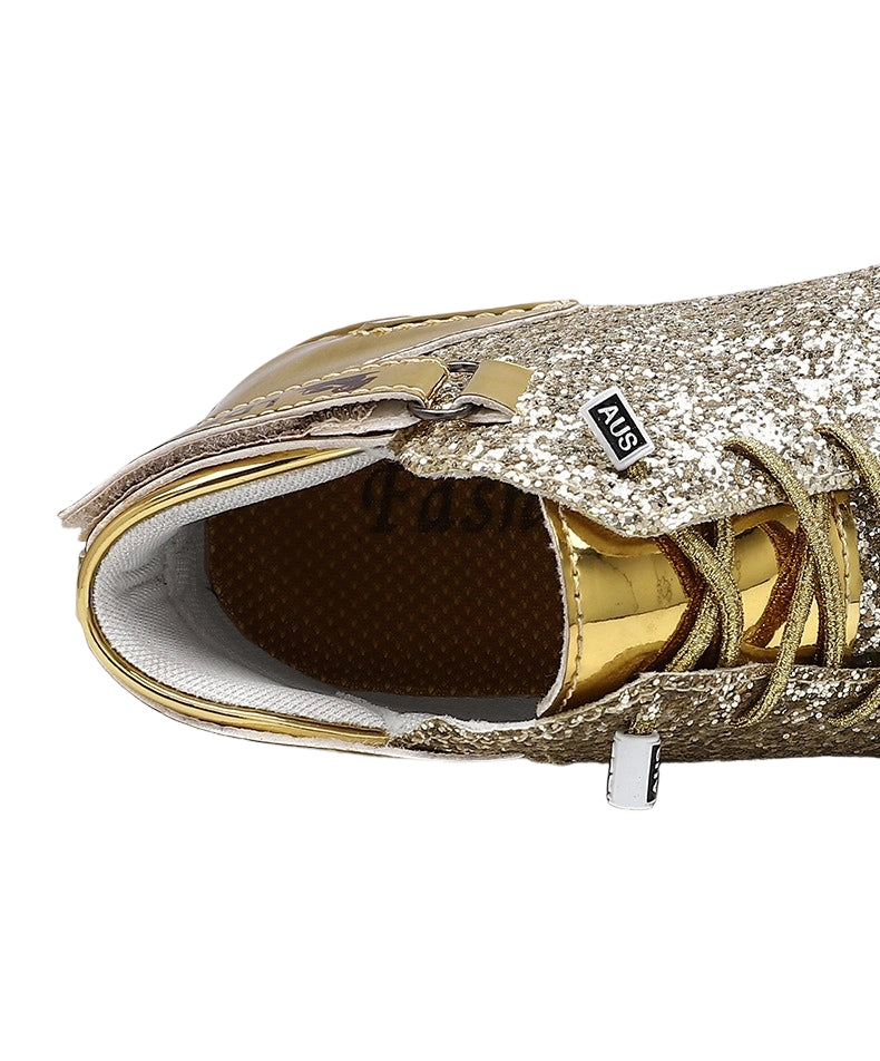 Men's Trendy Gold Sneakers