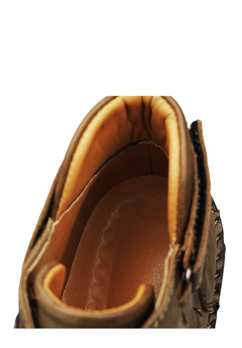 Men's Stylish Hand-Stitched Flat Sole Lace-Up Casual Shoes