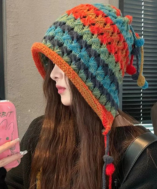 Chic Rainbow Handmade Knit Boonie Hat