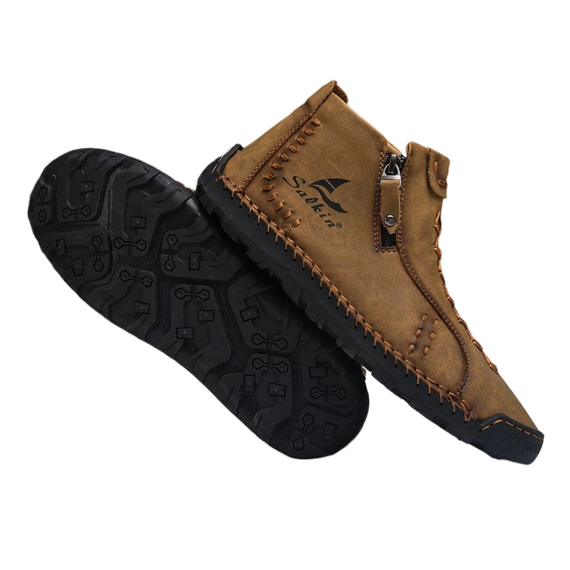 New Men's Zip-Up Breathable Martin Boots