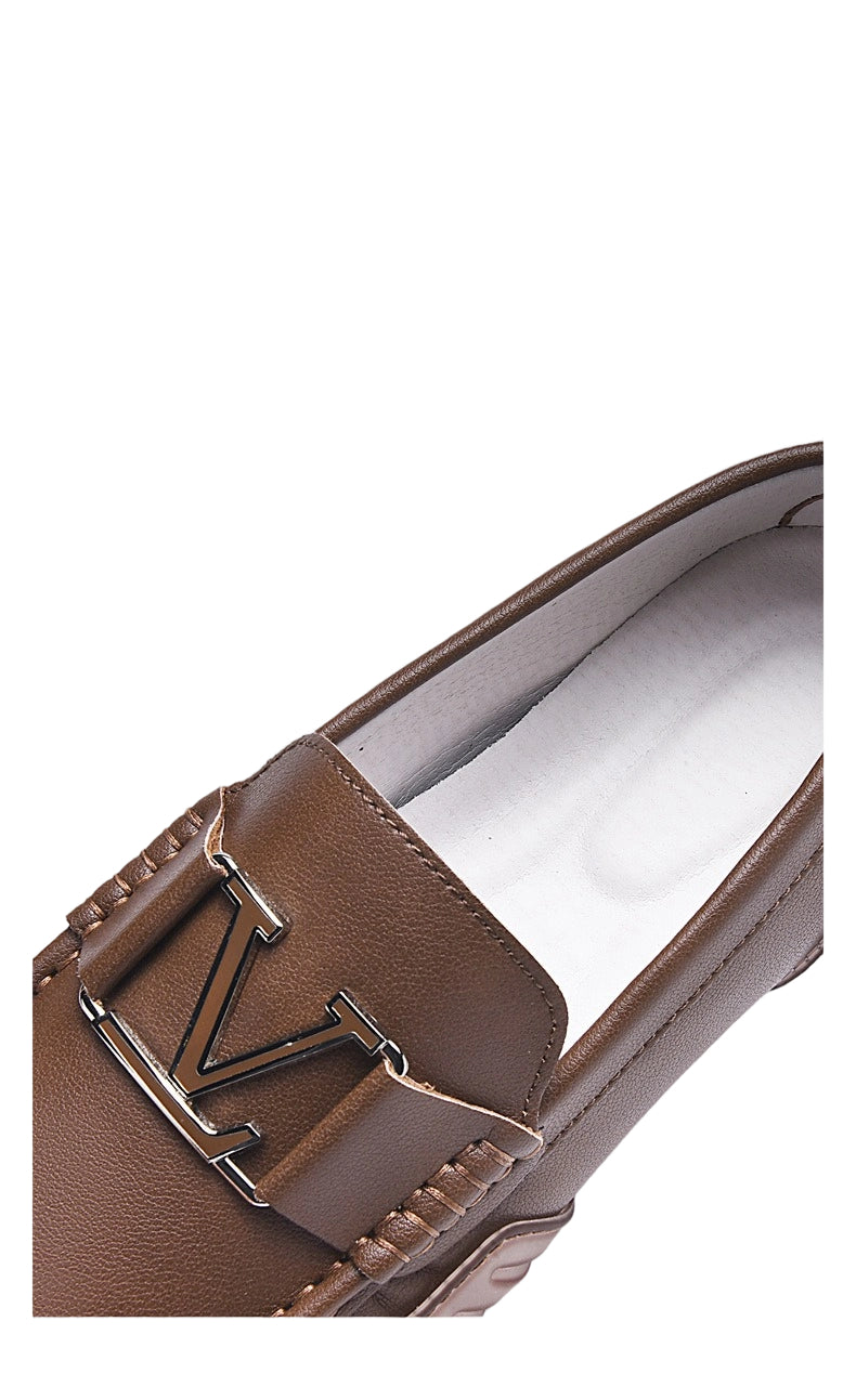 Men's Trendy Coffee Brown Genuine Leather Shoes