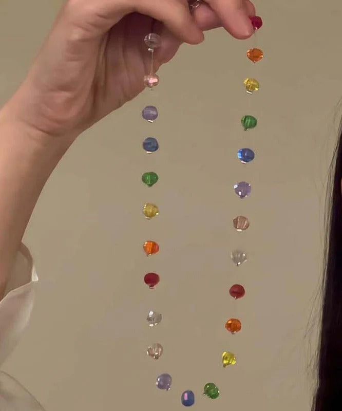 Boho Rainbow Glass Beads Gratuated Bead Necklace