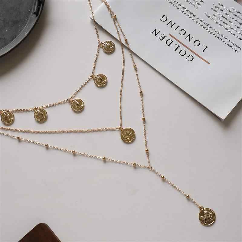 Retro Portrait Embossed Multilayer Necklace