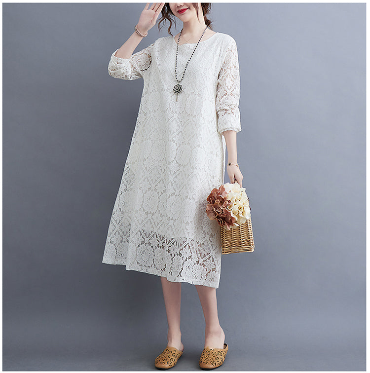 Elegant white Hollow Slim Lace Dress Bracelet Sleeve