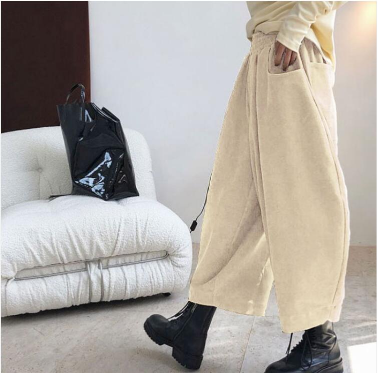 Retro Black Oversized Wide Leg Harem Pants Autumn