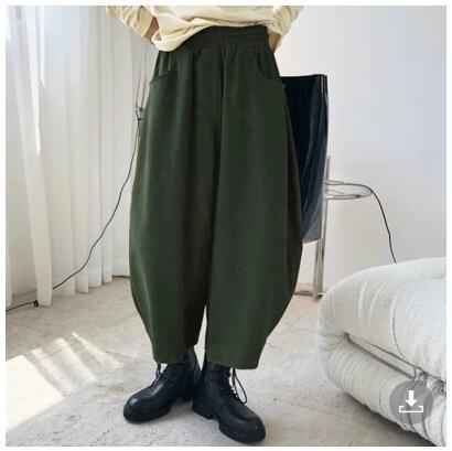 Retro Black Oversized Wide Leg Harem Pants Autumn