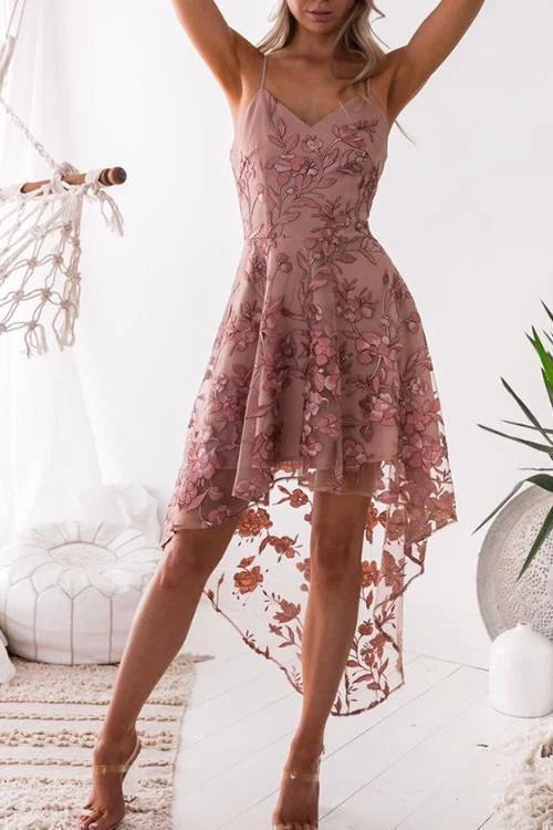 Sexy Lace Patchwork Mid Calf Dress