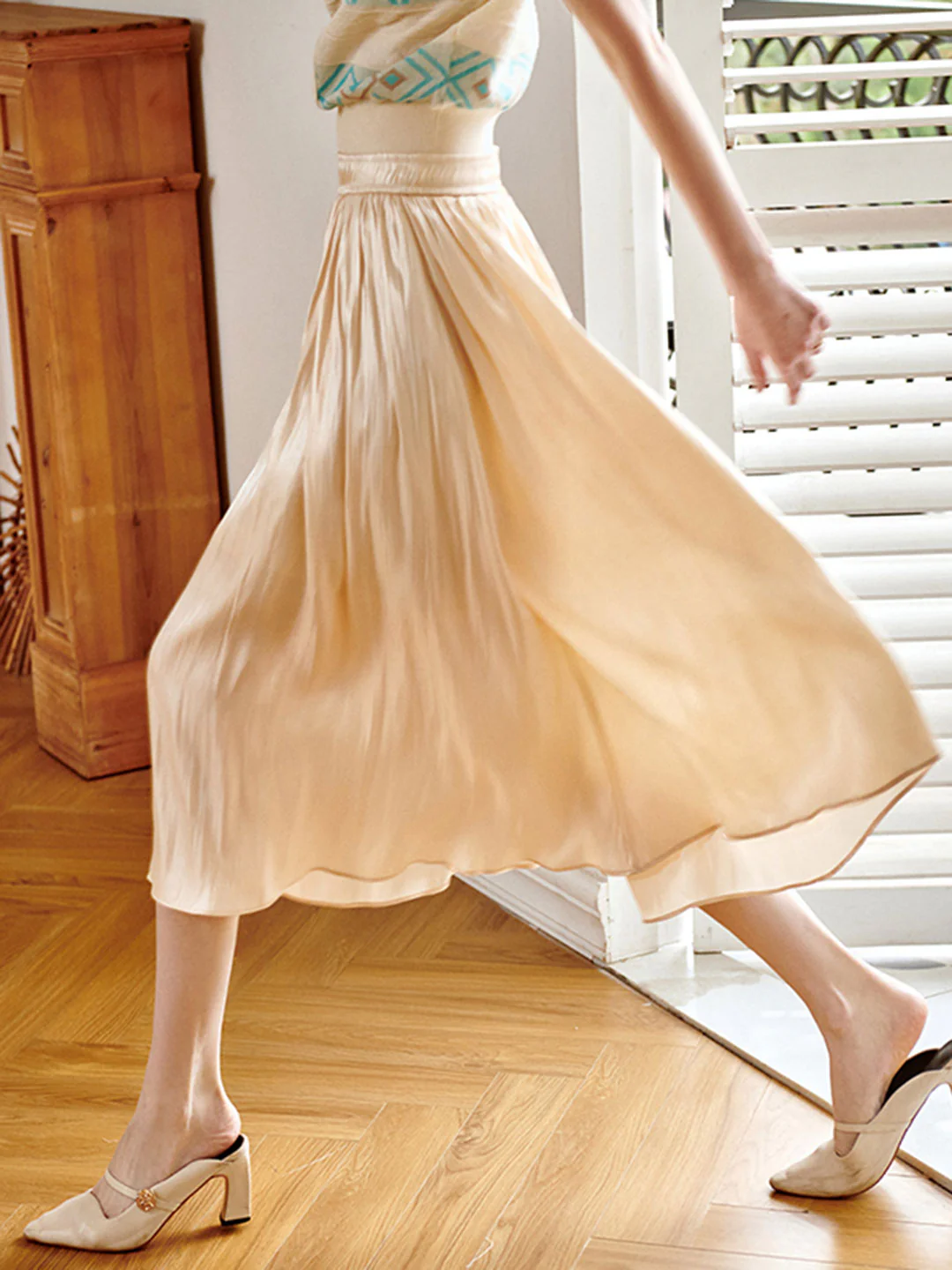 Elegant High Waisted Vacation Long Skirt