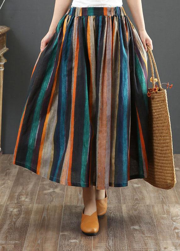 Linen Striped Skirts for Women