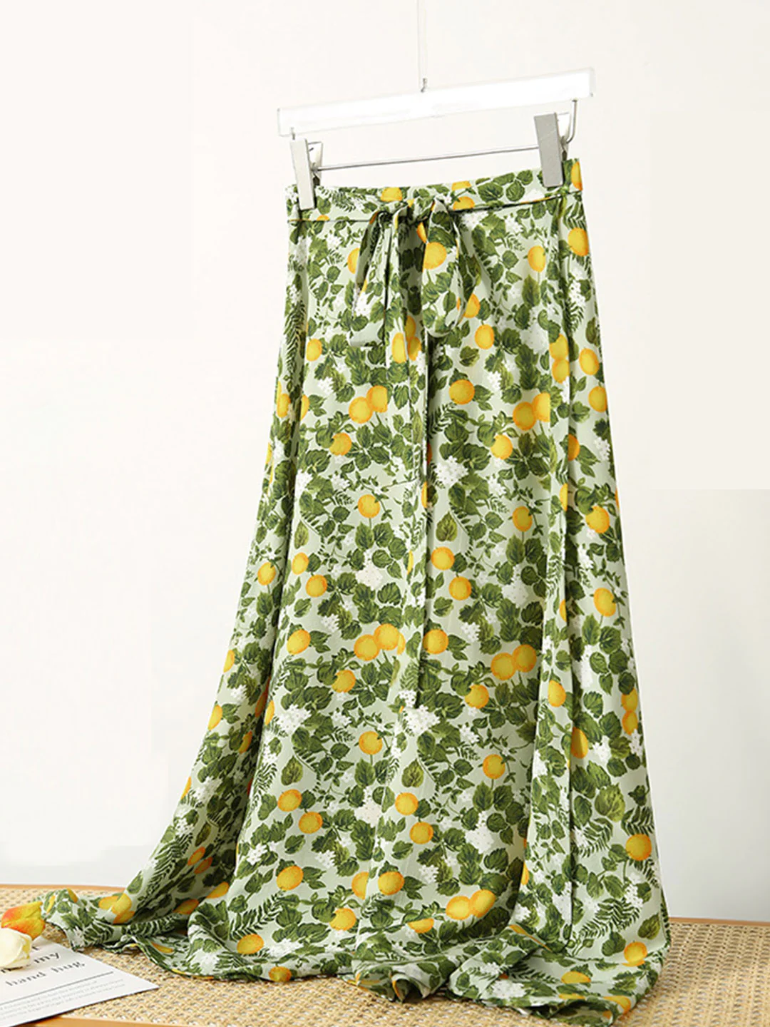 Elegant Color Clash Printed Strappy Half-body Skirt