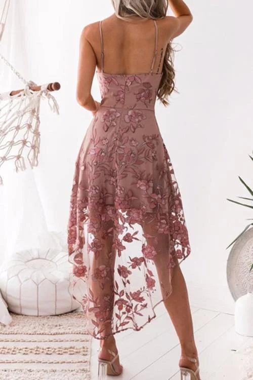 Sexy Lace Patchwork Mid Calf Dress