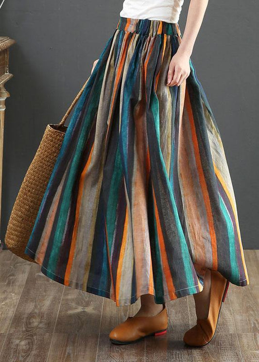 Linen Striped Skirts for Women