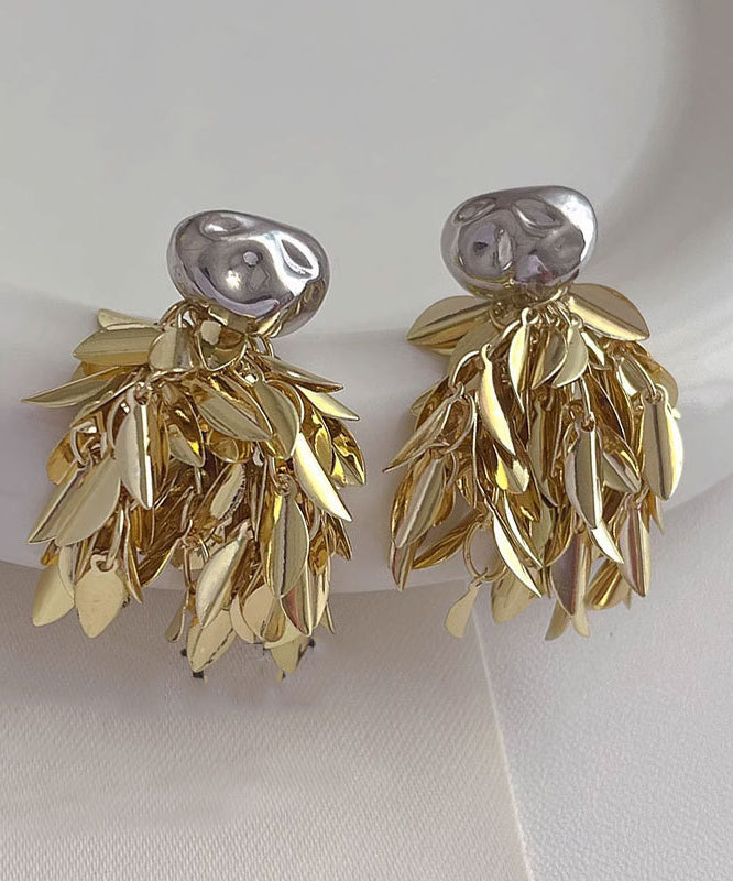 Beautiful Gold Sterling Silver Overgild Tassel Drop Earrings