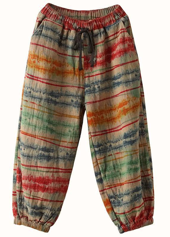 Beautiful Sunset Print Fall Linen Harem Pants