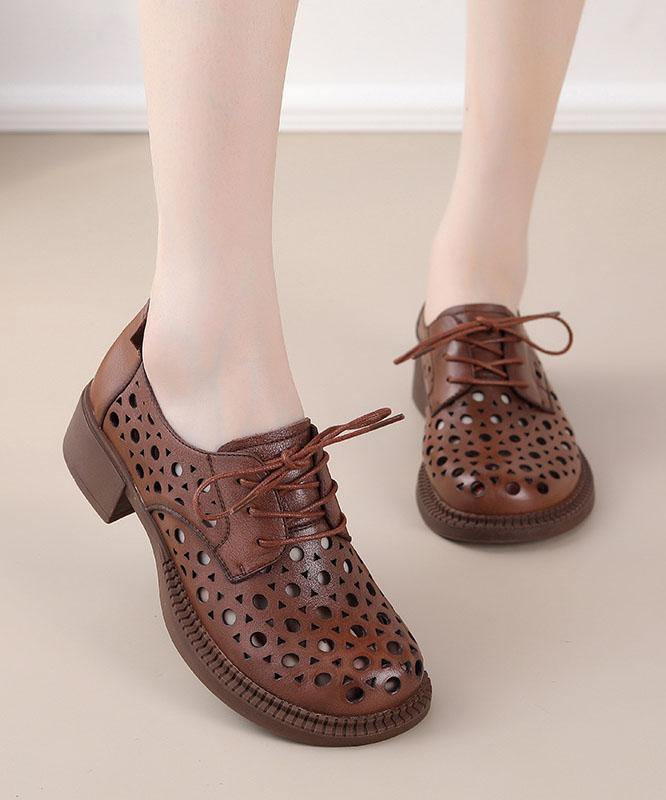 Beige Flat Feet Shoes Hollow Out Cross Strap Flat Feet Shoes