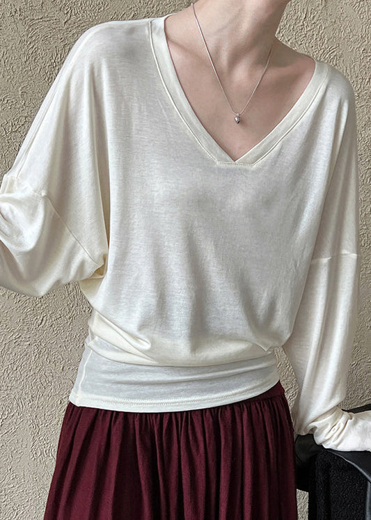 Beige Patchwork Cozy Top Long Sleeve